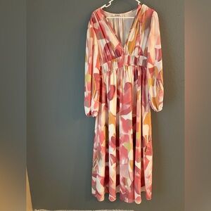 Chic Long Sleeve Abstract Dress